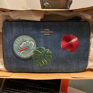 Coach Denim Wristlet New In The Box